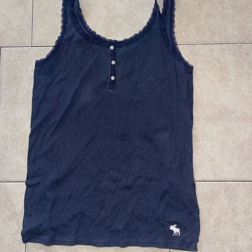 Abercrombie Kids Dark Blue Camisole with Lace Trim